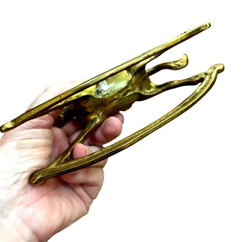 Vintage brass candle stick holder rocking horse whimsy festive holiday decor